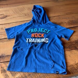 Under Armour Blue 'Project Rock Training' Kids Short-Sleeve Hooded Top
